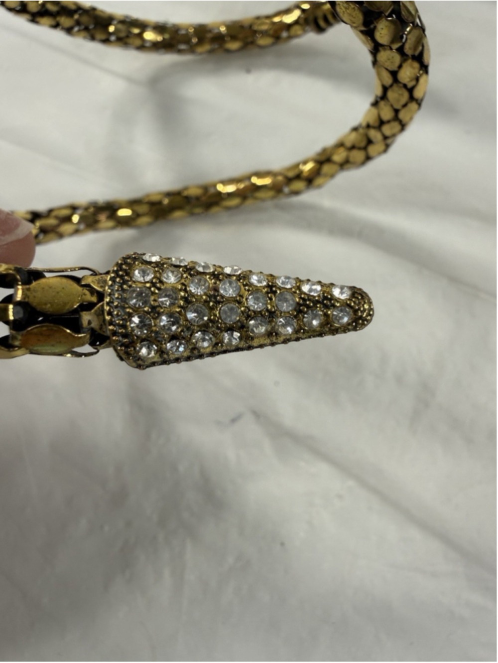 Whiting Davis gold mesh snakeskin wrap coil BRACELET CHOKER NECKLACE - Picture 4 of 8